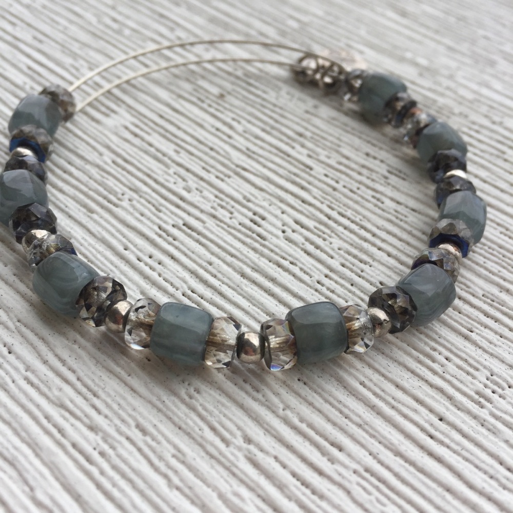 Blue and silver retired ALEX AND ANI bracelet